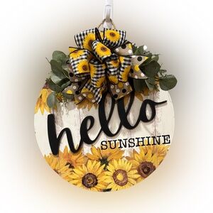 Sunflower Hello Sunshine Door Sign